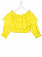 MSGM Kids blouse crop à épaules dénudées - Jaune - thumbnail