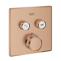 Grohe Grohtherm SmartControl Inbouwthermostaat - 3 knoppen - vierkant - brushed warm sunset 29124DL0