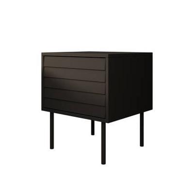 Meubella Nachtkastje Cordoba - Zwart - 45 cm - Set van 2