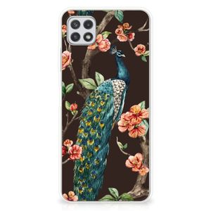 Samsung Galaxy A22 5G TPU Hoesje Pauw met Bloemen