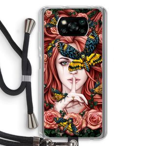 Lady Moth: Xiaomi Poco X3 NFC Transparant Hoesje met koord