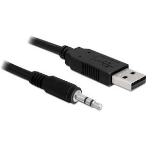 DeLOCK USB 2.0/3.5 mm 1.8m audio kabel 1,8 m 3.5mm Zwart