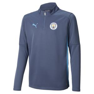 PUMA Manchester City Trainingstrui 1/4-Zip 2024-2025 Kids Donkerblauw Lichtblauw
