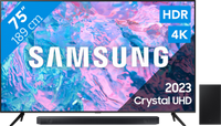 Samsung Crystal UHD 75CU7100 (2023) + Soundbar - thumbnail