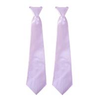 Carnaval verkleed stropdas - 2x - lila paars - volwassenen - 40 cm - met elastiekje