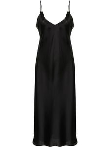 Nili Lotan robe-nuisette mi-longue en satin - Noir