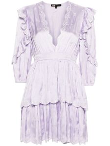 Maje floral-embroidered satin minidress - Violet