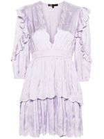 Maje floral-embroidered satin minidress - Violet