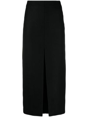 Patou jupe crayon en laine vierge à coupe mi-longue - Noir