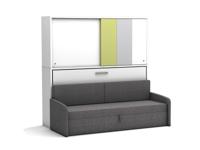 Eenpersoons opklapbed Academy - Verde - met grijze bank - Polyether - tot 80 KG