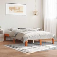 Bedframe zonder matras massief grenenhout wasbruin 120x200 cm