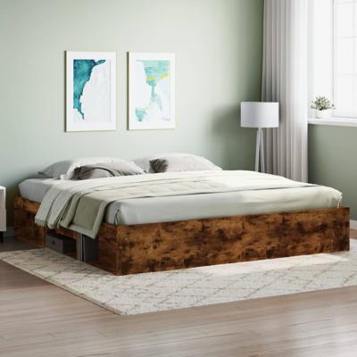 Bedframe gerookt eikenkleurig 200x200 cm