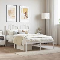 Bedframe met hoofdbord metaal wit 120x190 cm - thumbnail