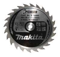 Makita Zaagblad Hout 136X10X1,5 24T 20G - B-32895