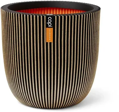 Capi nature groove nl bol bloempot 54x52 cm zwart, goud