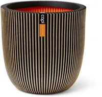 Capi nature groove nl bol bloempot 54x52 cm zwart, goud