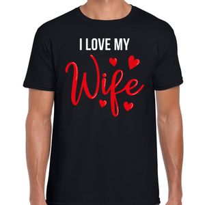 I love my wife valentijn t-shirt zwart voor heren