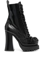 Moschino 120mm lace-up leather boots - Noir - thumbnail