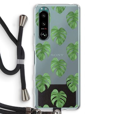 Monstera leaves: Sony Xperia 5 III Transparant Hoesje met koord
