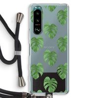 Monstera leaves: Sony Xperia 5 III Transparant Hoesje met koord