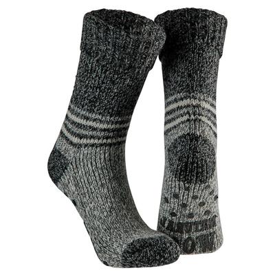 Huissokken/slofsokken - met anti slip zool - grijs - dames - maat 39-42