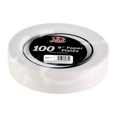 Feestbordjes/gebaksbordjes karton - 100x - wit - rond - papieren bordjes