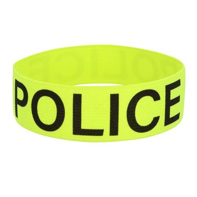 Boland verkleed armband - politie - neon geel - UV blacklight effect - agent - carnaval