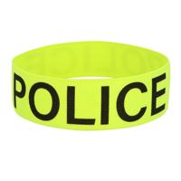 Boland verkleed armband - politie - neon geel - UV blacklight effect - agent - carnaval