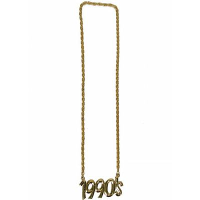 Verkleed sieraden ketting - thema Nineties/jaren 90 - feestartikelen - goudkleurig