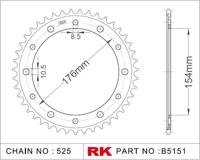 RK Chain wheel 525 43z steel silver