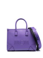 MCM sac cabas en cuir à logo embossé - Violet - thumbnail