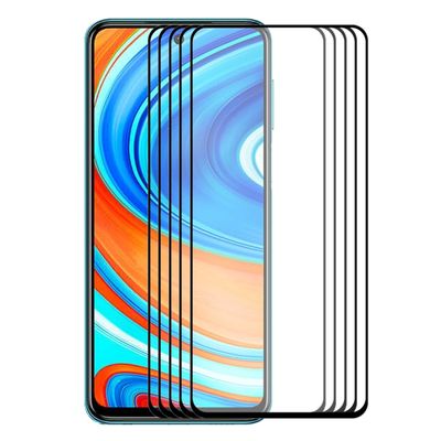 Voor Xiaomi Redmi Note 9/Note 9 Pro 5 PCS ENKAY Hat-Prince Volledige Lijm 0.26mm 9H 2.5D Tempered Glass Full Coverage Film