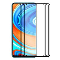 Voor Xiaomi Redmi Note 9/Note 9 Pro 5 PCS ENKAY Hat-Prince Volledige Lijm 0.26mm 9H 2.5D Tempered Glass Full Coverage Film
