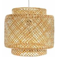 Hanglamp bamboe Boho - 40 x 38 cm - naturel - gevlochten lampenkap - Scandinavisch design - thumbnail