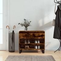 VidaXL Schoenenkast 70x36x60 cm bewerkt hout gerookt eikenkleurig VidaXL Schoenenkast 70x36x60 cm bewerkt hout gerookt eikenkleurig