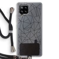 Geometrische lijnen zwart: Samsung Galaxy A42 5G Transparant Hoesje met koord