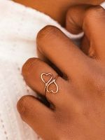 Metaal Uitknippen Hart Ring - thumbnail