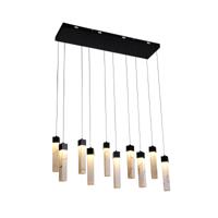 Hanglamp Moonbeam 10Lt, Black Metal & Marbleised Resin