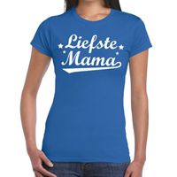 Liefste mama cadeau t-shirt blauw dames - thumbnail