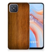 OPPO Reno4 Z | A92s Bumper Hoesje Donker Hout - thumbnail