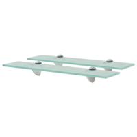 Schappen zwevend 2 st 50x20 cm 8 mm glas