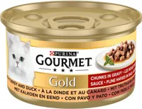 Gourmet Gold fijne hapjes in saus kalkoen & eend 85g
