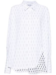 The Attico chemise asymétrique à rayures - Blanc