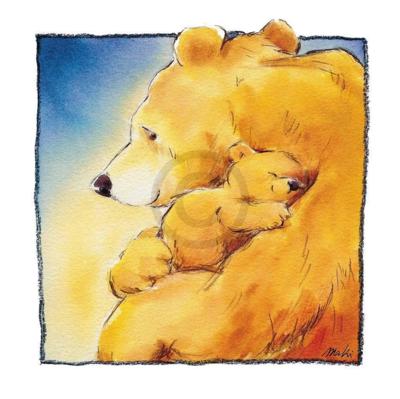 Kunstdruk Makiko - Mother Bear&apos;s Love I 30x30cm