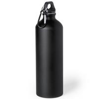 Drinkfles Thor - zwart - aluminium - schroefdop - 800 ml - met karabijnhaak