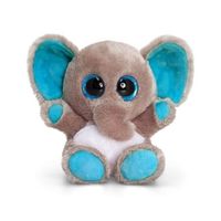Keel Toys pluche olifant knuffel grijs/blauw 15 cm - thumbnail