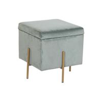 Voetensteun DKD Home Decor Metaal Turkoois Polyester (45 x 45 x 45 cm)