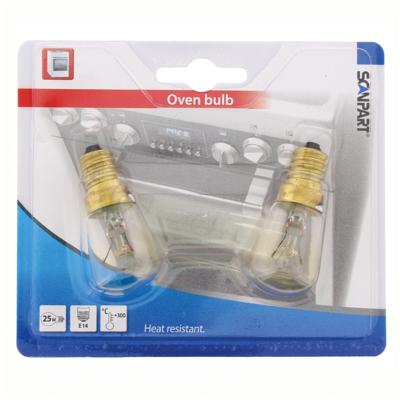 Scanpart ovenlamp E14 25W 300 graden buis 190Lm 2-pack Oven accessoire