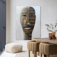 Urban Cotton Wandkleed 'Head 1' 145 x 190cm in Frame - black