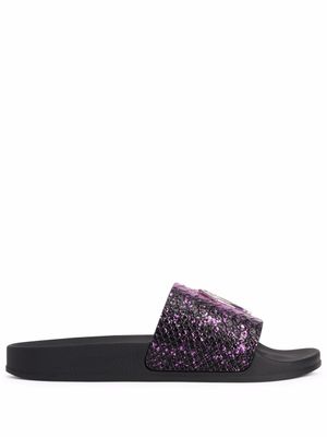 Giuseppe Zanotti claquettes Brett à effet peau de crocodile - Rose